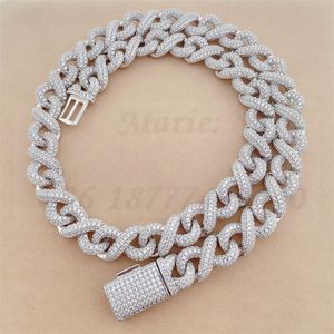 13 mm oneindige Moissanite Iced Out Out Chain Diamond Cuban Link Hip Hop ketting