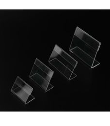13 mm T doorzichtige plastic bureau teken tag display papierkaart houders acryl label houder stand frame 50pcs2548518