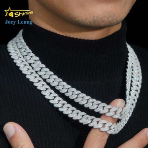 13 mm breedte fijne sieraden mannen ketting sterling Sier Moissanite hiphop ijskoud Cubaanse linkketen