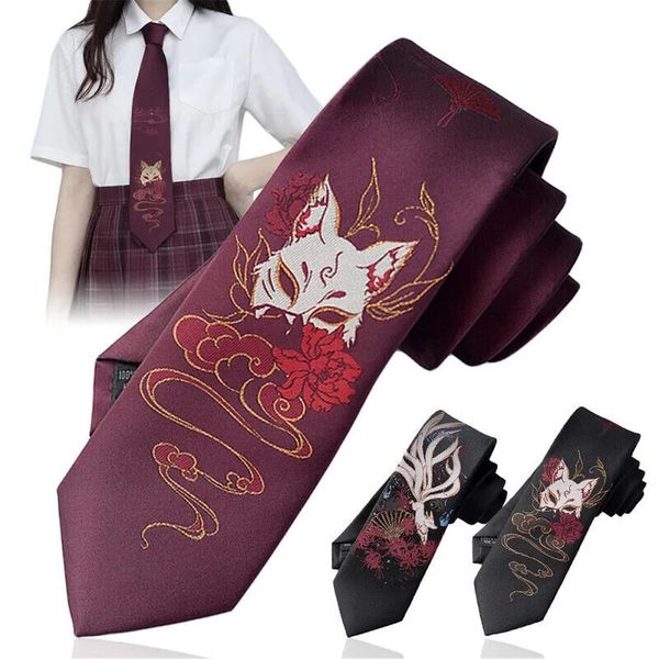 13pcs anime fox tie cou de cou cosplay jk vêtements uniformes lolita harajuku kawaii cravate noir costume collège accessoires 240409