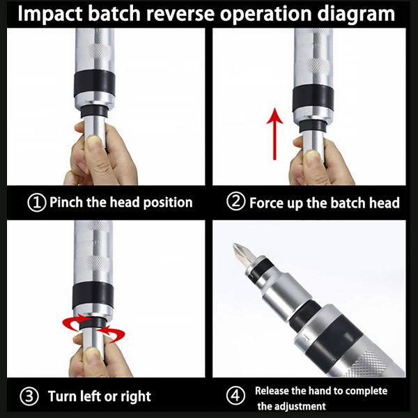 13pcs Impact Tournevis de section Bites de vis d'amortisseur Vis d'amortisseur en métal Bit de visualisation de vis