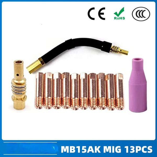 13 pièces MB15AK Mig deux accessoires de pistolet à souder MB15 Protection de buse conductrice non