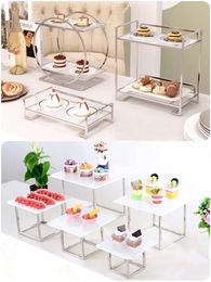 13 STKS Metalen Rek Taart Voedsel Geschenken Display Stand Buffet Dienbladen Snoep Borden Middelpunt, Feest Dessert Tafel Stand Buffet Banket Decor Bruiloft Evenementen decor