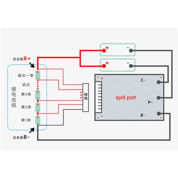 13S 48V 35A Small BMS Universal Ebike Lithium Battery Port Port Battery Manager Système Système Circuit Protection