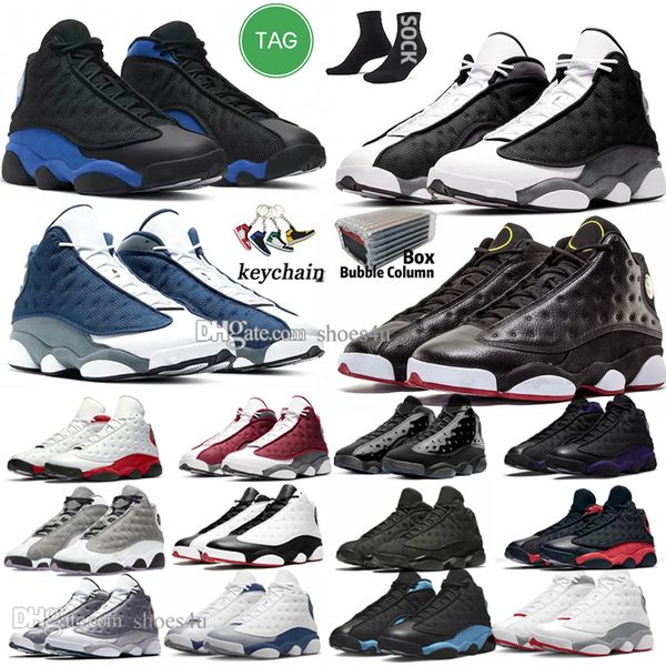 13s Hommes Chaussures de basket pour femmes 13 Black Flint Wheat Wolf Grey Playoffs Court Purple Navy Brave French University Blue Bred Mens Womens Trainers Sports Sneakers