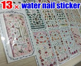 13x Nail Art Water transfer Sticker Decal Decals Cupido Angel Pet Love Bloem Decoratie Strip Wrap Wraps VOOR NATUURLIJKE VALSE NAILS1628333