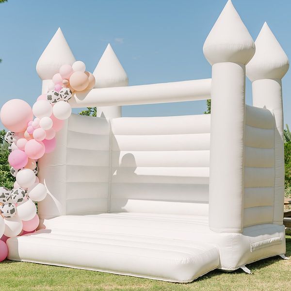 13x13ft-4x4m Mariage gonflable Bounce Bounce White Birthday Party Party Castle Bouncy