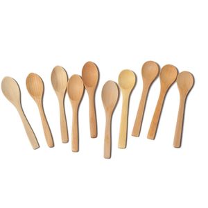 13x2.7cm Écologique Cuillère En Bois Naturel Café Thé Soupe Sucre Miel Dessert Apéritif Assaisonnement Bistro Petites Cuillères En Bois pour Enfants