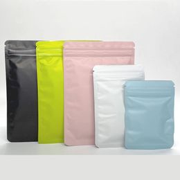 13x21cm Multi -kleuren Zipper Pure Mylar Foly Stand Up Matte Verpakkingszak Pure aluminiumfolie Herbruikbaar voedselopslagpakket Pak