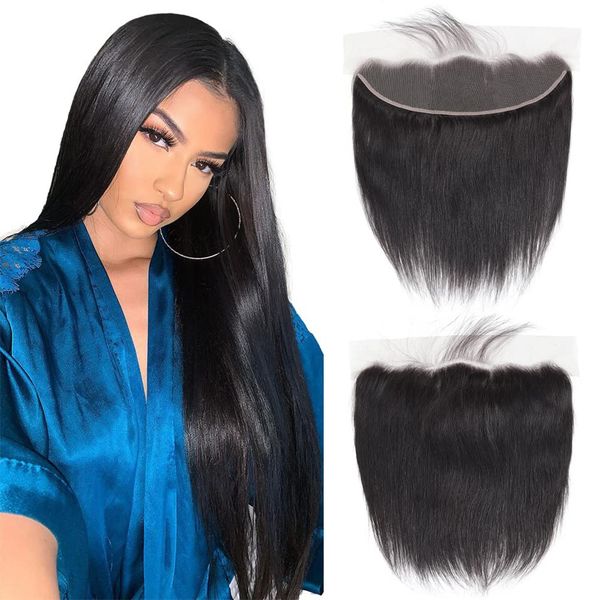 11A Bella Hair 13x4 couleur naturelle brésilienne soyeuse droite dentelle fermeture frontale pièces pré-épilées 100% Extension de cheveux humains pleine cuticule longue durée