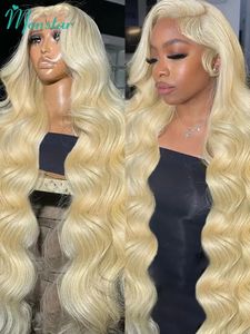 13x4 13x6 360 Transparent 613 Lace Lace Frontal Honey Couleur blonde Brésilienne Remy Body Wave Lace Front Human Hair Wigs for Women 240409