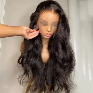 Perruque Lace Front Wig Body Wave transparente HD, cheveux naturels scintillants, 4x4, densité 180%, 13x4, 13x6, pour femmes