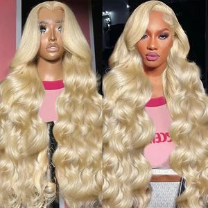 13x4 13x6 Transparent 613 Lace Frontal Wig Honey Couleur blonde Brésilienne Remy Body Wave Lace Front Human Heuving Wigs for Women 240409