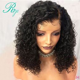 13x4 14 pulgadas Pixie corta corta cortada de encaje rizado peluca de encaje delantero para mujeres negras peluca de cierre brasileño prepacido