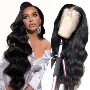 13x4 Body Wave Lace Front Wig Perruques brésiliennes pré-plumées Liquidation 30 pouces Hd Transparent Human Hair Lace Front Wig