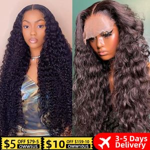 13x4 Deep Wave Frontal Wig 13x6 Hd Lace 4x4 Lace Closure Curly Perruques de cheveux humains pour les femmes noires 30 pouces Water Wave Lace Front Wig