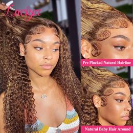 13x4 Lacet Lace Lace Front Heuv Hair Wig 32 "Honey Blonde Deep Wave Transparent Hd Lace Frontal Wig 427 Full Lace HD Fontal Wigs