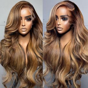 13x4 Highlight Ombre Lace Front Wig Perruques de cheveux humains pour les femmes Honey Blonde Color Glueless Wig Body Wave 13x6 Lace Frontal Wig