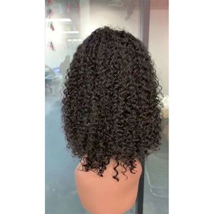 Peluca delantera de encaje 13X4, cabello humano virgen peruano brasileño rizado, 150%, 180%, 210% de densidad, pelucas de encaje rectas y sedosas