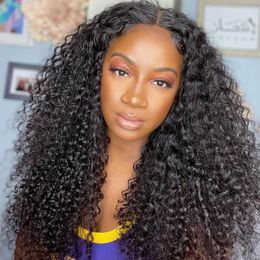 13x4 Lace Front Kinky Curly Wig Human Hair Peruaanse kinky krullende kant voorkant menselijk haarpruiken voor vrouwen 4x4 sluiting pruik te koop