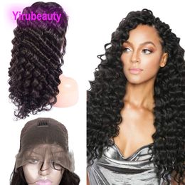 13x4 kanten voorpruik Braziliaanse Peruaanse 100% menselijk haar yirubeauty Deep Wave 10-34inch natuurlijke kleur 180% 210% 250% dichtheid