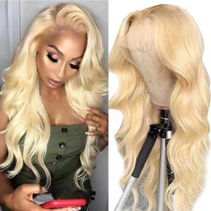 Perruques avant en dentelle 13x4 Wig à cheveux humains 613 European et Américain Big Loose Wave Long 180% Wigs Body Wigs