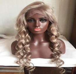 13x4 Pré-cueillette miel blonde Blonde Wavy Remy Hair Brésilien Perruques de dentelle avec cheveux pour femmes3678076