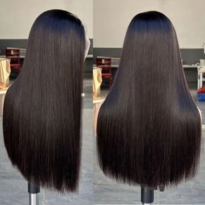 Perruque Lace Closure Wig lisse vietnamienne, cheveux naturels bruts, lisses, couleur naturelle, 5x5, densité 300%, non transformés