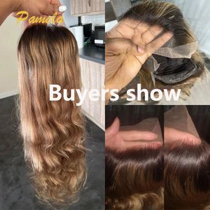 Ceniza ola de cuerpo rubia HD transparente pelucas frontales de encaje completo para mujeres ombre brasileño 1b/27 encaje coloreado peluca de cabello humano