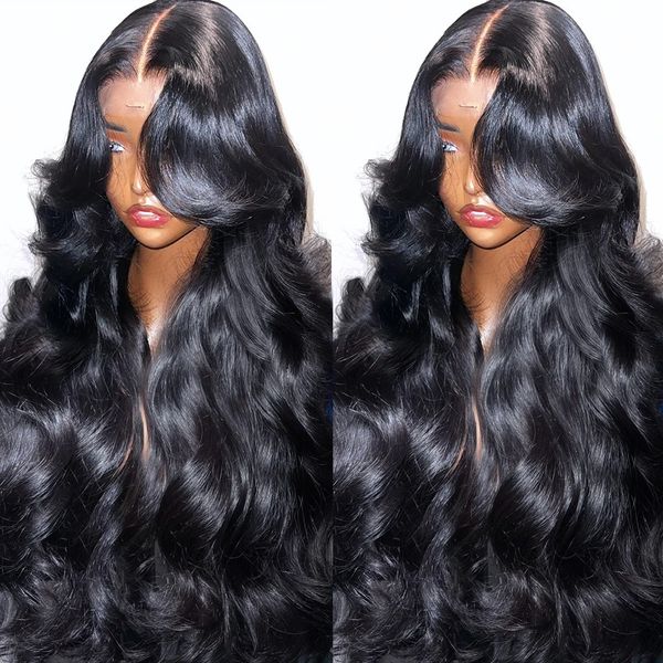 Perruque Lace Frontal Wig 360 naturelle Body Wave, cheveux humains, 13x6, Loose Wave, pre-plucked, 13x4, 30, 34 pouces, Hd, pour femmes