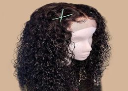 Perruque Lace Front Wig bouclée brésilienne Remy, cheveux naturels, 13x6, pre-plucked, Baby Hair, Ratio moyen, blanchis 3266651, 130, pour femmes noires