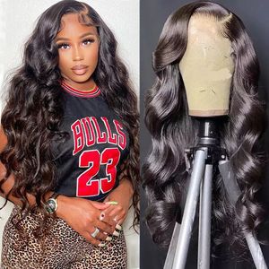 13x6 HD Lace Frontal Human Hair Wigs Body Wig Pré-cueillette 13x4 Front Perfe transparente pour les femmes 240408