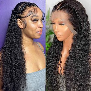 13x6 HD Lace Frontal Wig Deep Wave Transparent Lace Front Wig Curly Wave Remy Lemoda Human Hair Wigs For Women