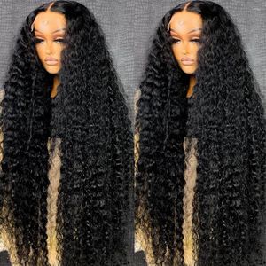Perruque Lace Front Wig 180% brésilienne Remy bouclée, cheveux naturels, Loose Deep Wave, 13x6 HD, 30 pouces, 360, pour femmes