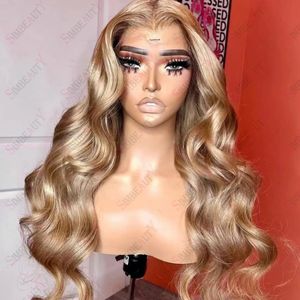 13x6 Honing Blond Lace voorpruiken Body Wave Human Hair Wig 13x4 Frontale pruik onbewerkte Braziliaanse Remy Hairs 5x5 golvende sluitingspruiken