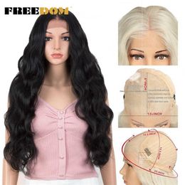 13x6 Synthetische Lace Front Pruiken Blauw Blond 30 Inch Lange Golvende Kant Pruik Cosplay Lace Front Pruiken Voor zwarte Vrouwen 230524