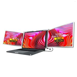 14/13,3 inch laptopuitbreidingsscherm FHD draagbare tri-screen monitor met 1 kabel voor 2 beeldschermen Windows MacOS