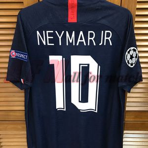 19/20 ucl finale Match Gedragen Player Issue Thuis Shirt Jersey Korte mouwen Neymar Mbappé Football Custom Patches Sponsor