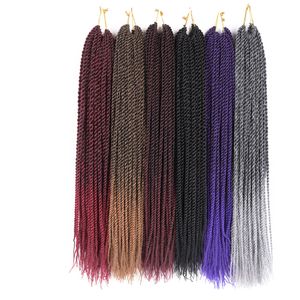 14 16 18 20 22 inch Extensions 30Roots / Pack Crotchet Vlechten 16 Kleuren Synthetische Senegalese Twist Crochet Hair 7Packs / Lot