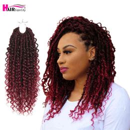 14-18 inch Goddess faux locs haken haar krullende vlechten synthetische vlechtextensies voor zwarte vrouwen expo stad 220610