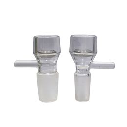 Bol diffuseur en verre à cône mâle de 14/18 mm avec manche de chicane intégrée comprend l'écran en acier inoxydable de 50pcs 304