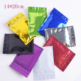 14*20 cm Groene Aluminiumfolie Mylar Zakken Droog Voedsel Verpakking Zip Lock Pack Pouch Blanco Zak Huishoudelijke Accessoires Tas