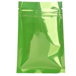 14*20 cm Groene Aluminiumfolie Mylar Zakken Droog Voedsel Verpakking Zip Lock Pack Pouch Blanco Zak Huishoudelijke accessoires Tas Voor Droge Kruid