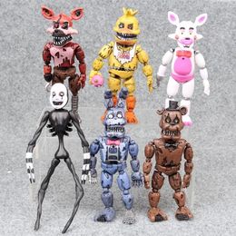 14.5-17cm 6 stks / partij PVC vijf nachten in Freddy Action Figure FNAF Bonnie Foxy Freddy Fazbear Bear Dolls Toys Action Toy Figures