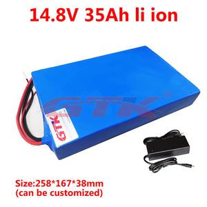 14.8V 35AH lithium bateria oplaadbare lithium ion 18650 batterij BMS 4S voor 12V 100W led lamp xenon back-up + 5A-oplader