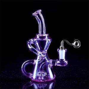 Plataformas petroleras recicladoras Bongs de agua de vidrio grueso Cubiletes Hookahs Shihsa Smoke Glass Pipe Dab Rigs con 14 mm Banger 20 cm de altura