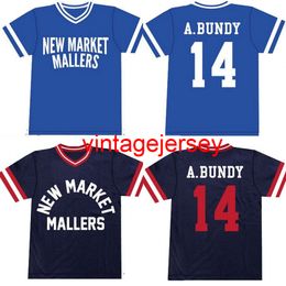 # 14 Al Bundy New Market Mallers Jersey 100% Cousue de broderies Vintage Baseball Jerseys personnalisés n'importe quel nom n'importe quel numéro