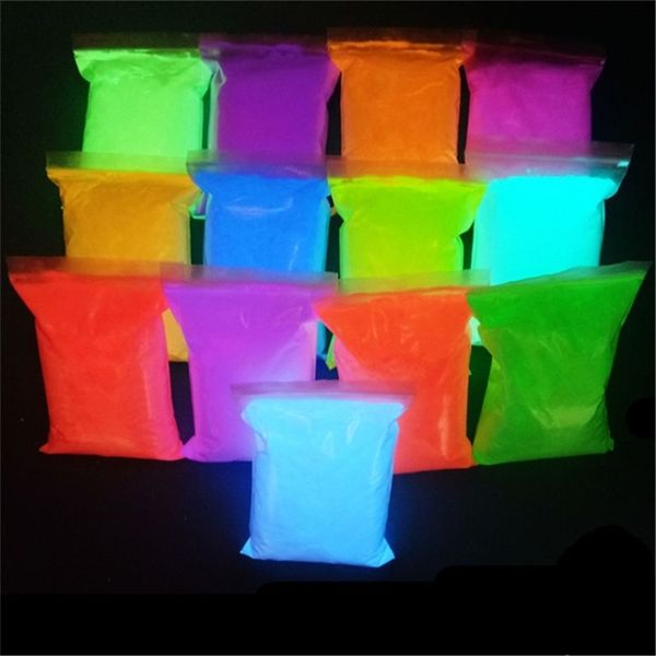 14 Couleurs Peinture Acrylique Glow in the Dark or Peinture incandescente Pigment Lumineux Fluorescent Peinture en Poudre pour Nail Art fournitures 201226