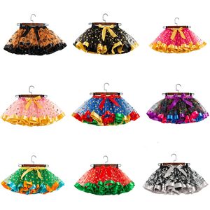 14 kleuren baby meisjes tutu's voor Halloween kerstpolka dots skeleton bedrukte peuter kinderen meisje tutu rokken kinderen vakantie make-up M2705