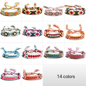 14 kleuren kleurrijke gevlochten bedelarmbanden handgemaakte weefsel infinity armband lucky vriendschap handriem Nepalese nationale stijl 20pcs / lot